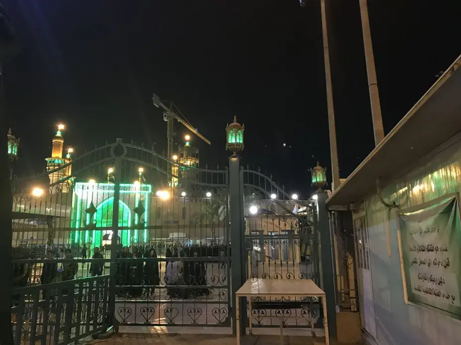 Outside the gates of the Imam Musa's mosque in Baghdad, Iraq. Image by Zahra Ahmad. Iraq, 2019.
