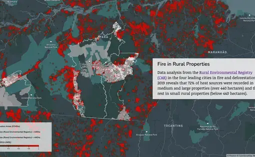 Screenshot of the Interactive 'Fire in Rural Properties' Map. 