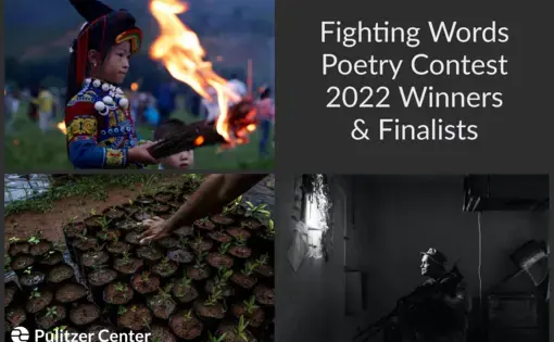 Graphic announcing the 2022 Fighting Words Poetry Contest winners and finalists