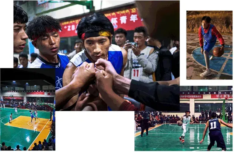 The Norlha basketball team prepares for a game against the Sichuan All-Stars at a tournament in Hezuo, the capital city of the Gannan Tibetan Autonomous Prefecture. Images by An Rong Xu. Tibet, 2018.