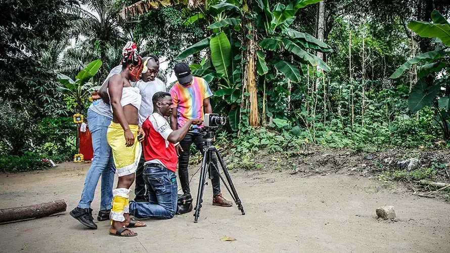 The Nigerian film industry, or Nollywood, has been criticized for blurring the line between fact and fiction. Image by Marc Ellison/Al Jazeera. Nigeria, 2018.