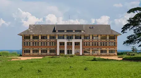 The INERA headquarters in Yangambi, DRC, still stands, though much of the research site is no longer operational. Image courtesy of Axel Fassio/CIFOR. Democratic Republic of the Congo.