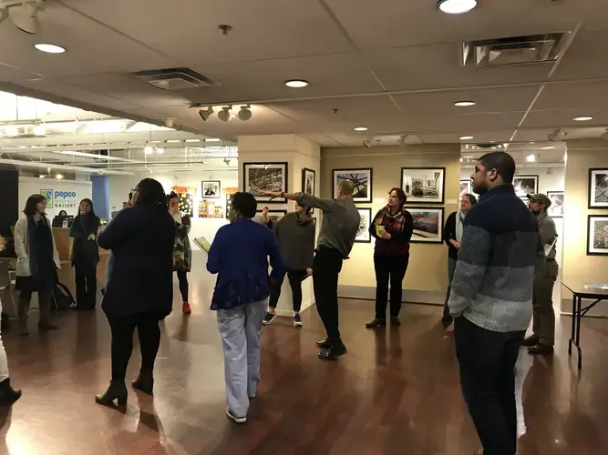 Participants were able to walk through the exhibit and see how students view their everyday life in Washington D.C. Image by Alyssa Sperrazza. United States, 2018.