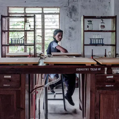 Purnima in the chemistry lab. Image by Arko Datto. India, 2018.