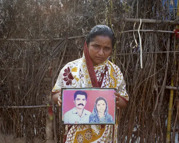 Narmada Bharat Bhosale's husband, Dadarao Shankar Bhosale, was also killed by the mob in Rainpada. Image by Prarthna Singh. India, 2018.