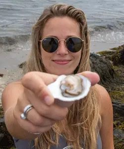 Libby Davis with oyster