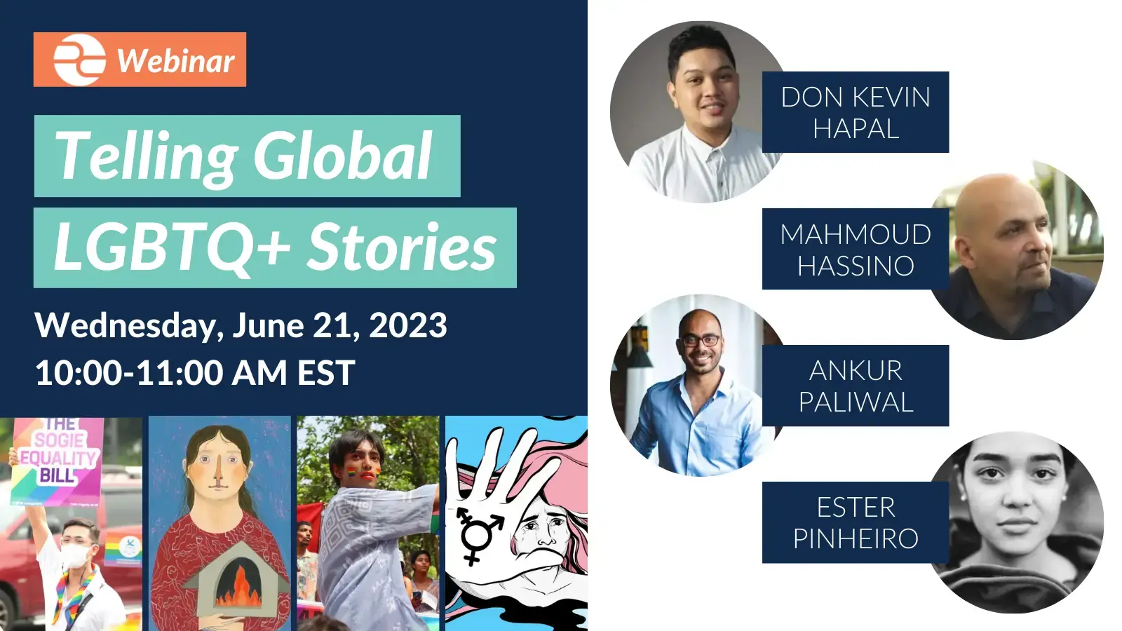 Telling Global LGBTQ+ Stories, panelist images