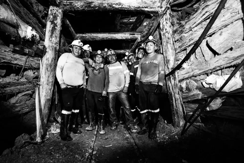 miners pose for a portrait