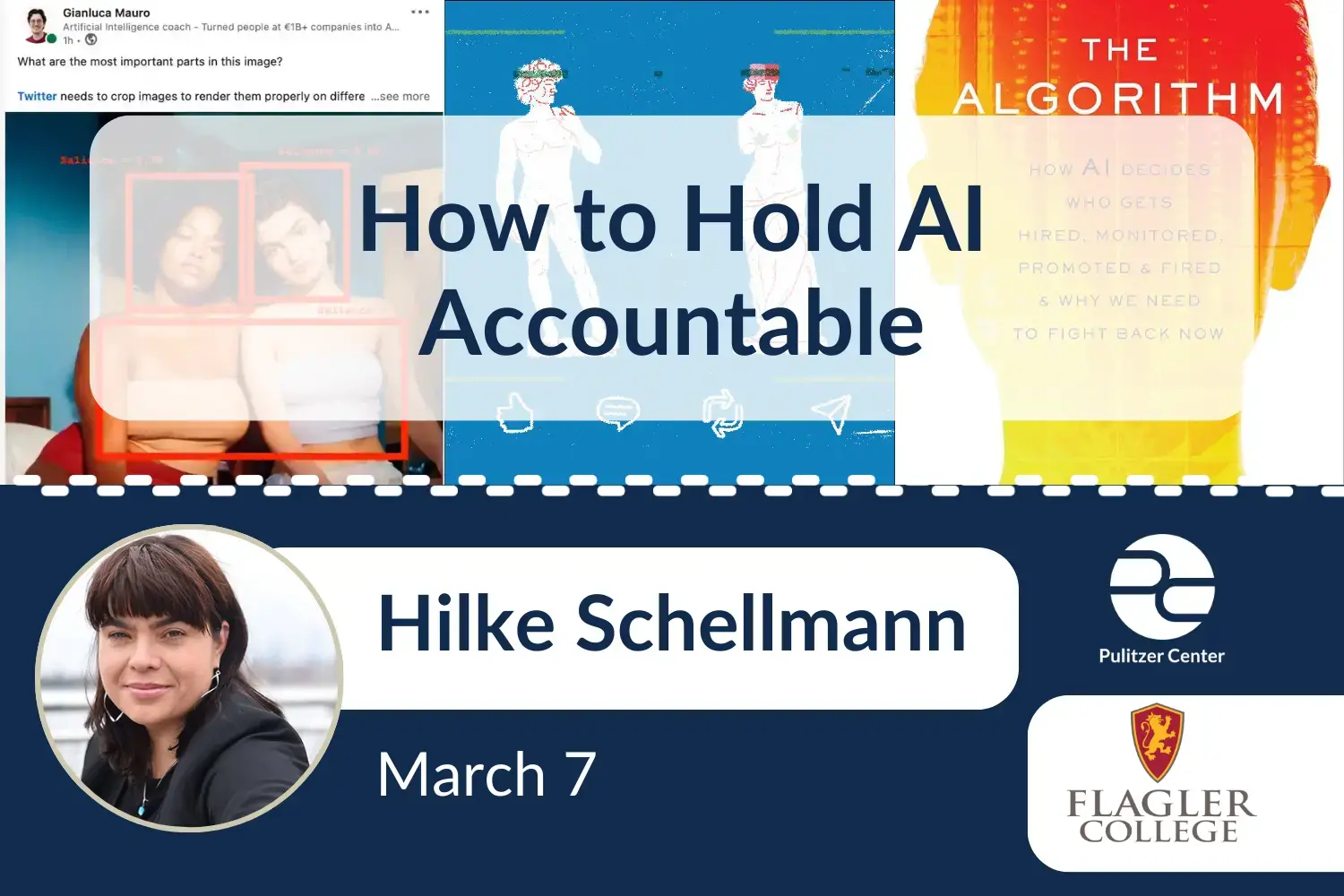 How to Hold AI Accountable event with Hilke Schellmann at Flagler College