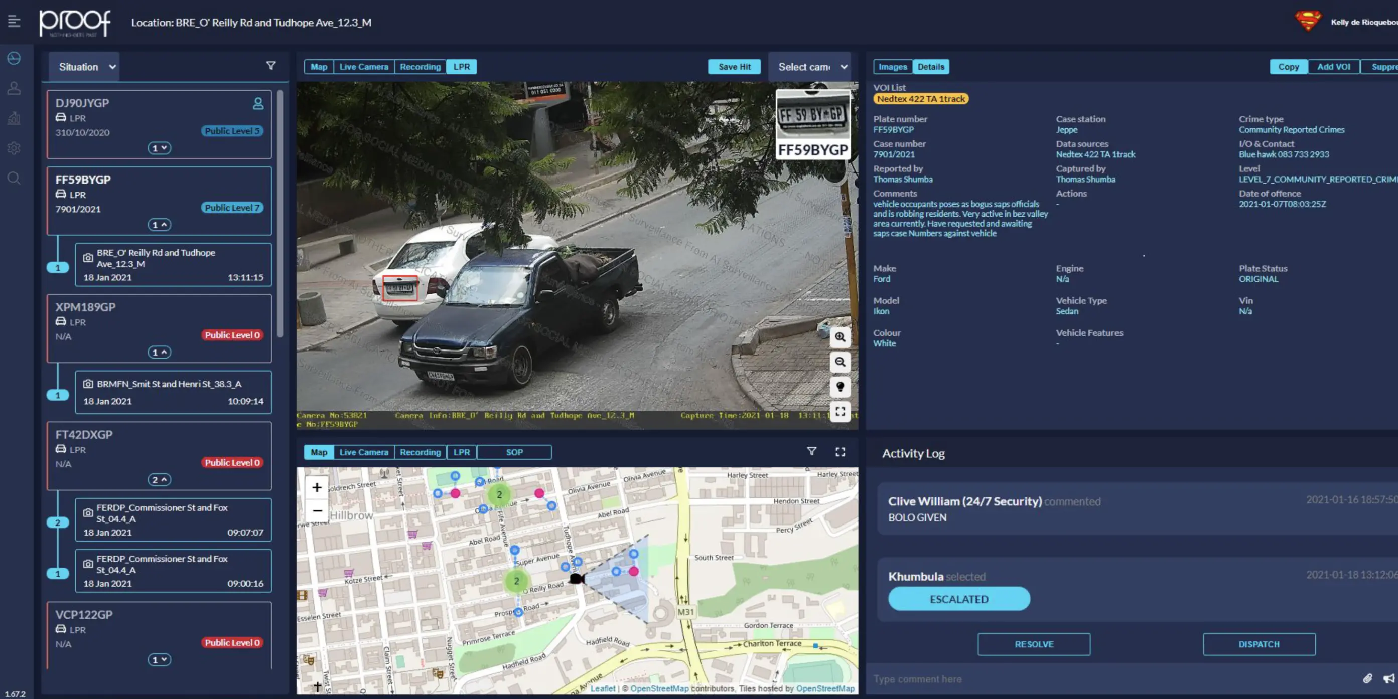 A screenshot of AI surveillance 