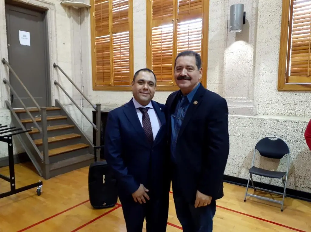 Miguel Perez Jr. (left) and Rep. Garcia (right)