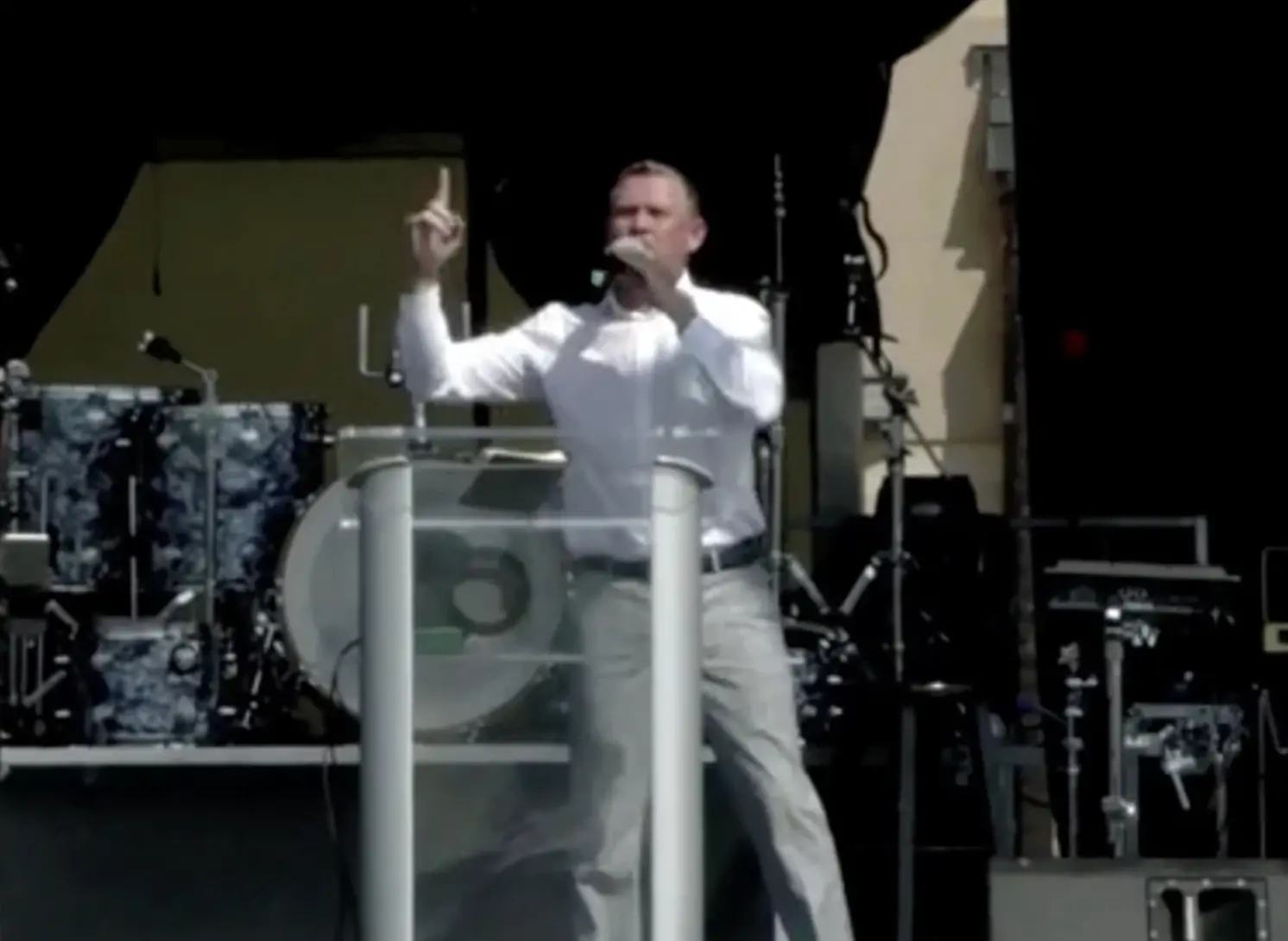 Pastor Greg Locke addresses the Bards Fest Crowd