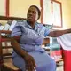 Matron Judith Phirie barely has time all day to sit down, in her long shift shared with only one other nurse in Chintheche Rural Hospital. Image by Nathalie Bertrams. 2017.