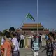 Tourists visit Tiananmen Square on Friday, Sept. 22, 2017, in Beijing. Image by Kelsey Kremer. China, 2017.