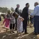 Chris Branstad talks with her granddaughters Stella and Sofia Costa while attending the groundbreaking ceremony of the China-US Demonstration Farm on Saturday, Sept. 23, 2017, in Luanping County, Hebei, China. Image by Kelsey Kremer. China, 2017.