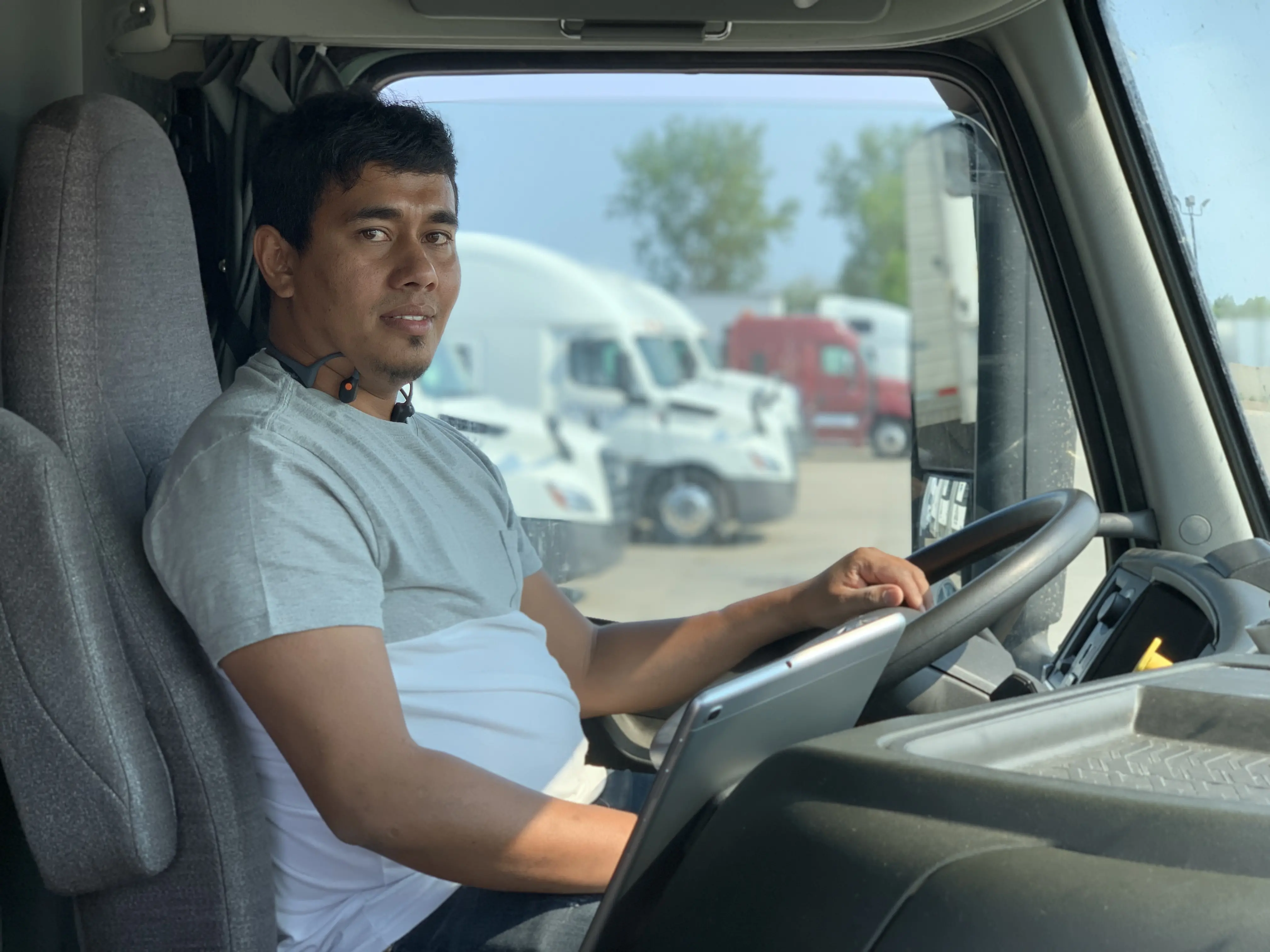Man sits in truck